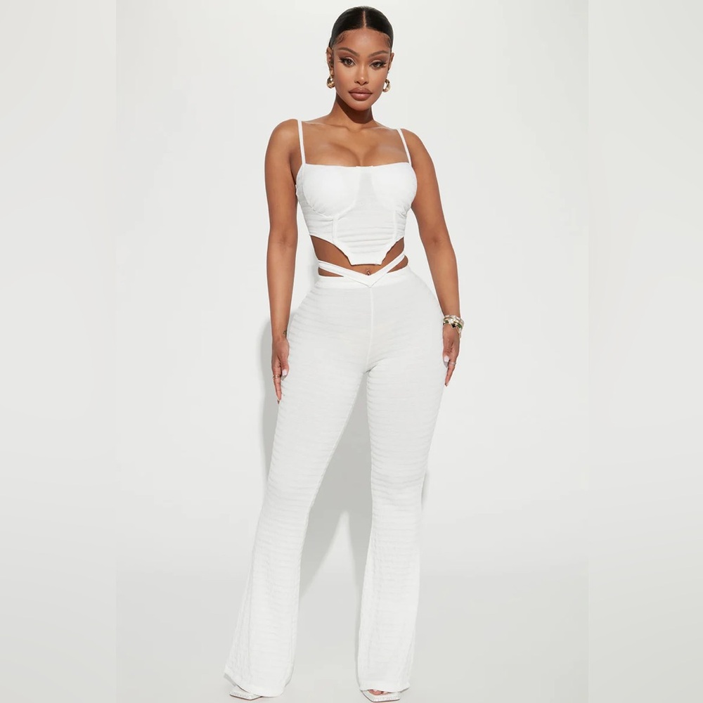 Happier than ever pants from fashion nova. White